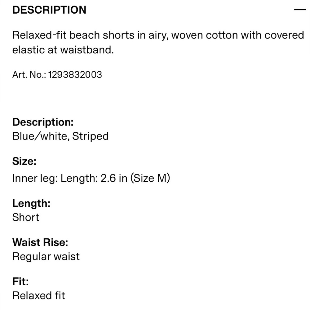 H&M COTTON BEACH SHORTS blue and white striped - Picture 8 of 9
